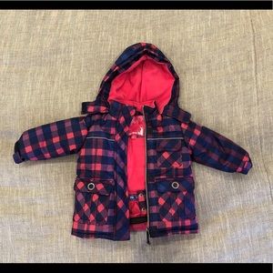 Rugged Bear Plaid Hooded Winter Coat, size 12M